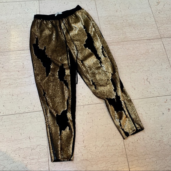 Robert Rodriguez Gold Sequined Track Pants - Picture 6 of 16